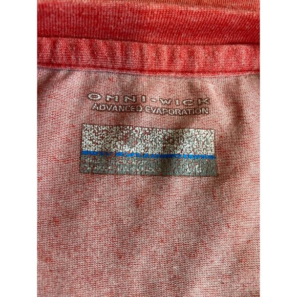 Columbia Omni-Wick Red Heather T-Shirt Large Performance Outdoor Activewear - Picture 4 of 7